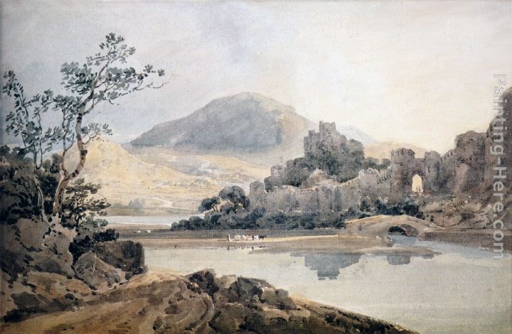 Castle Conway (after Sir George Beaumont) painting - Thomas Girtin Castle Conway (after Sir George Beaumont) art painting